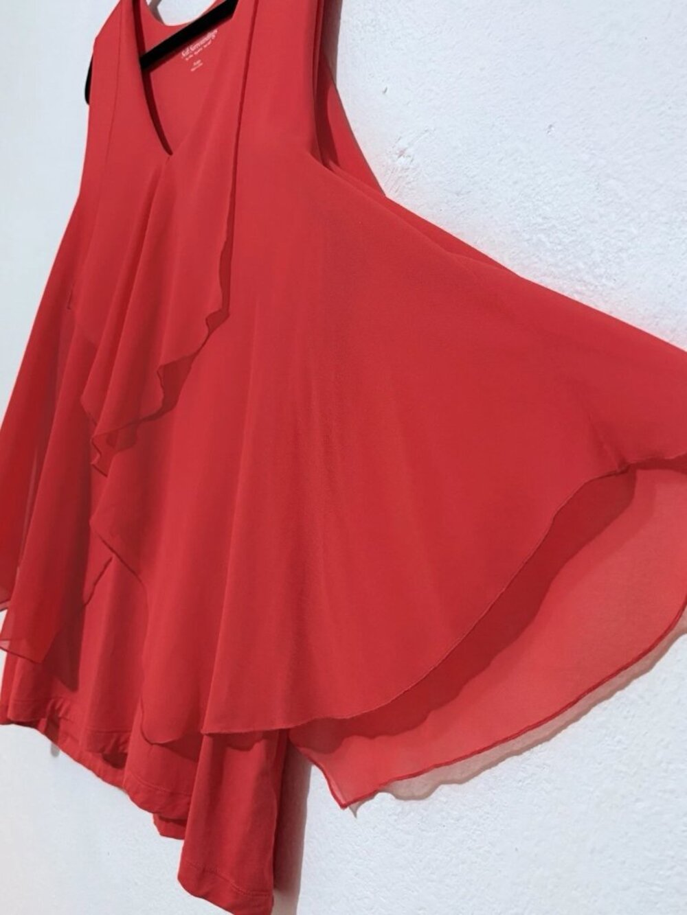 Soft Surroundings Bonita Rosa Woven Overlay Tank Hot Coral Womens XL - Picture 3 of 9